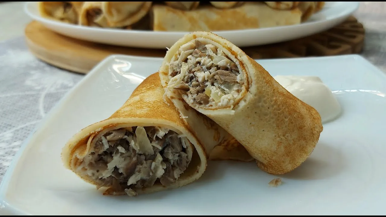 Блины: Курица + грибы